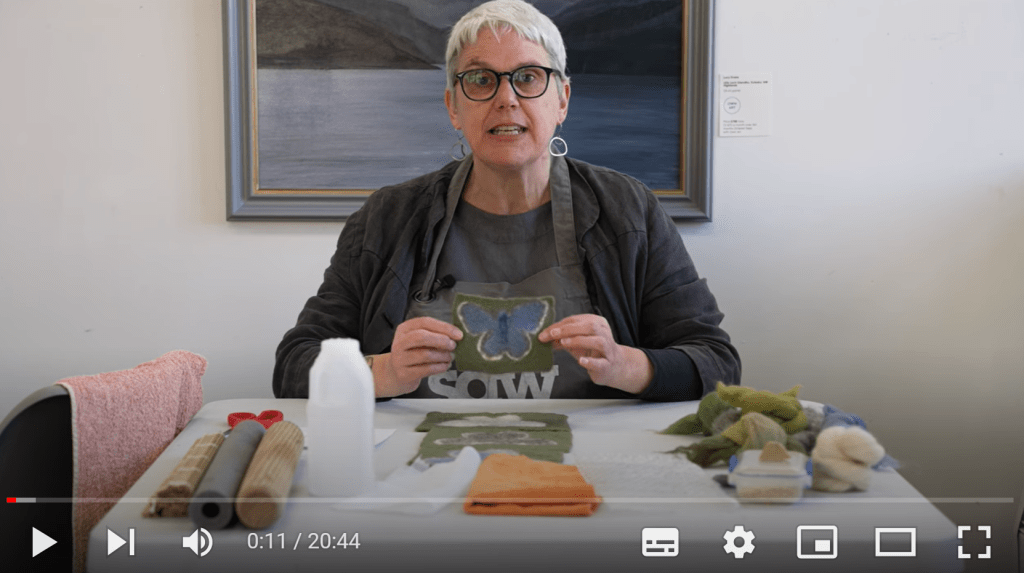 Film: Wet Felt – Make a picture of a Large Blue&nbsp;Butterfly
